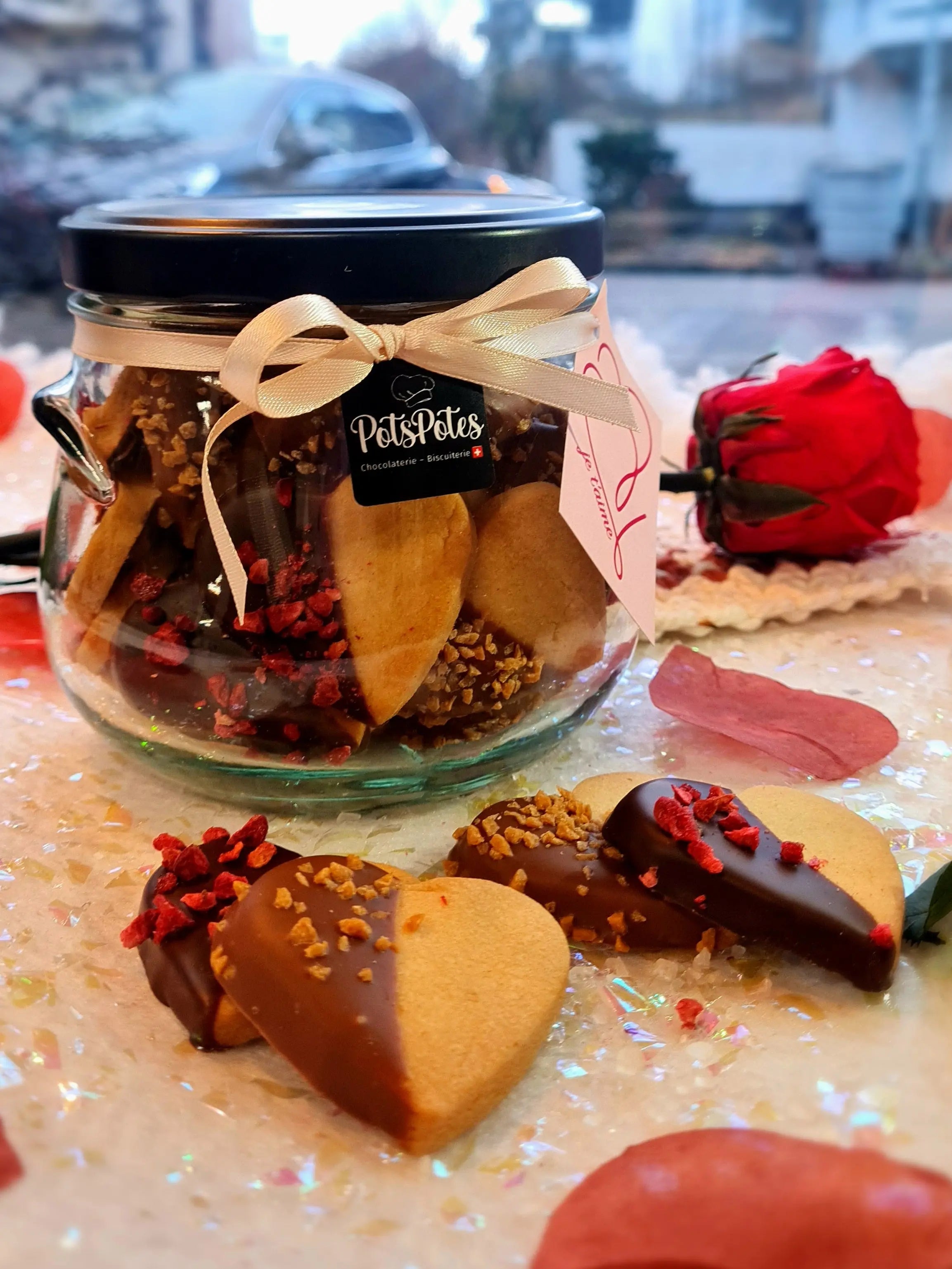 Pot sablés Pur Beurre Chocolat noir-framboise & lait-caramel PotsPotes