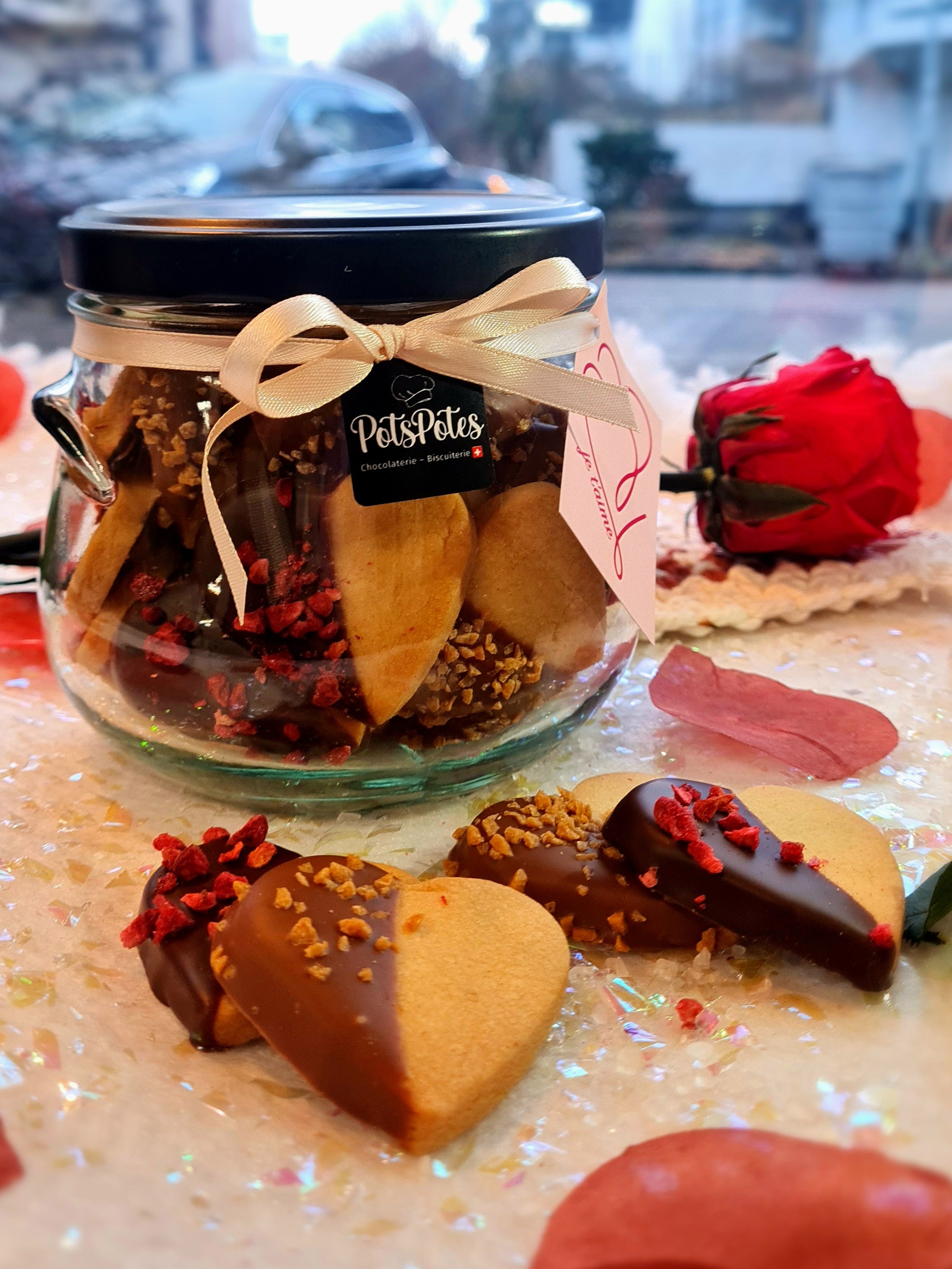 Pot sablés Pur Beurre Chocolat noir-framboise & lait-caramel