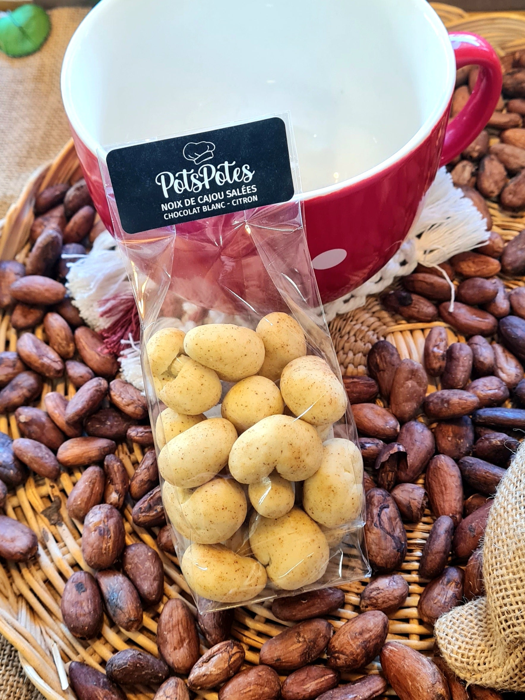 Noix de cajou salées chocolat blanc & citron 🍋