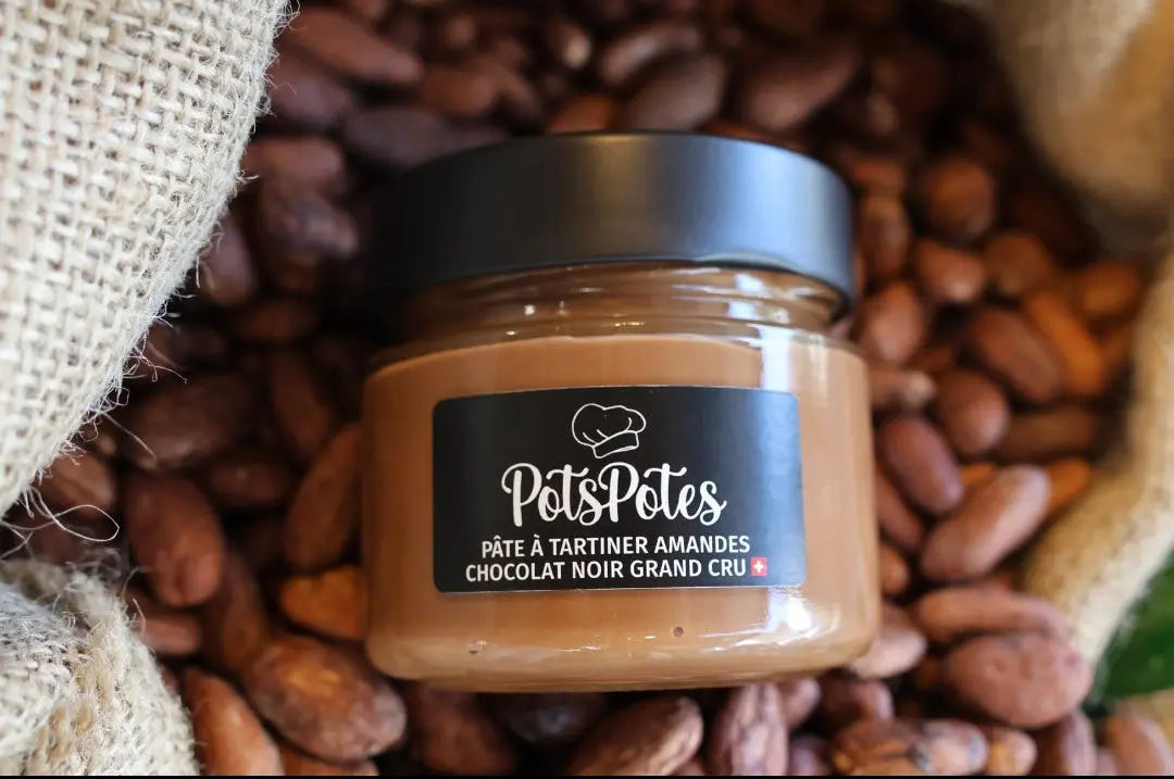 Pâte à tartiner Amande chocolat noir Grand Cru 🇨🇭 PotsPotes