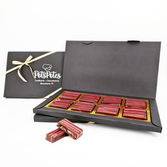 Coffret 8 mini plaquettes fourrés caramel Damassine